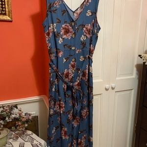 xhilaration floral jumpsuit